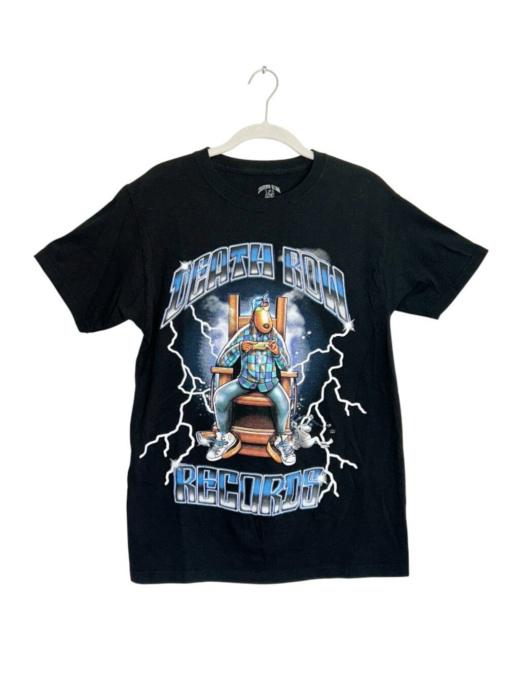 Snoop Dogg Death Row Records Electric Chair Graphic T-Shirt in Black - Sz S